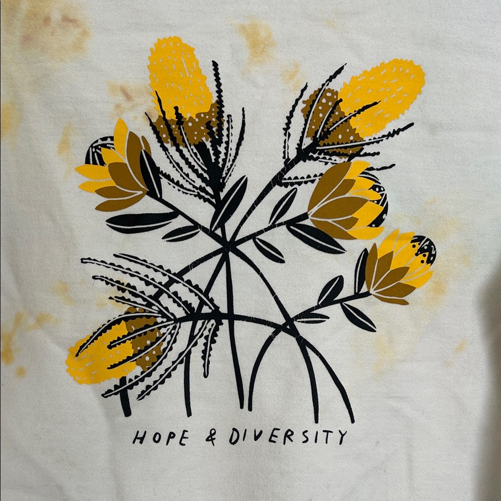 Women's Tie-Dye Sweater - Cream and Yellow